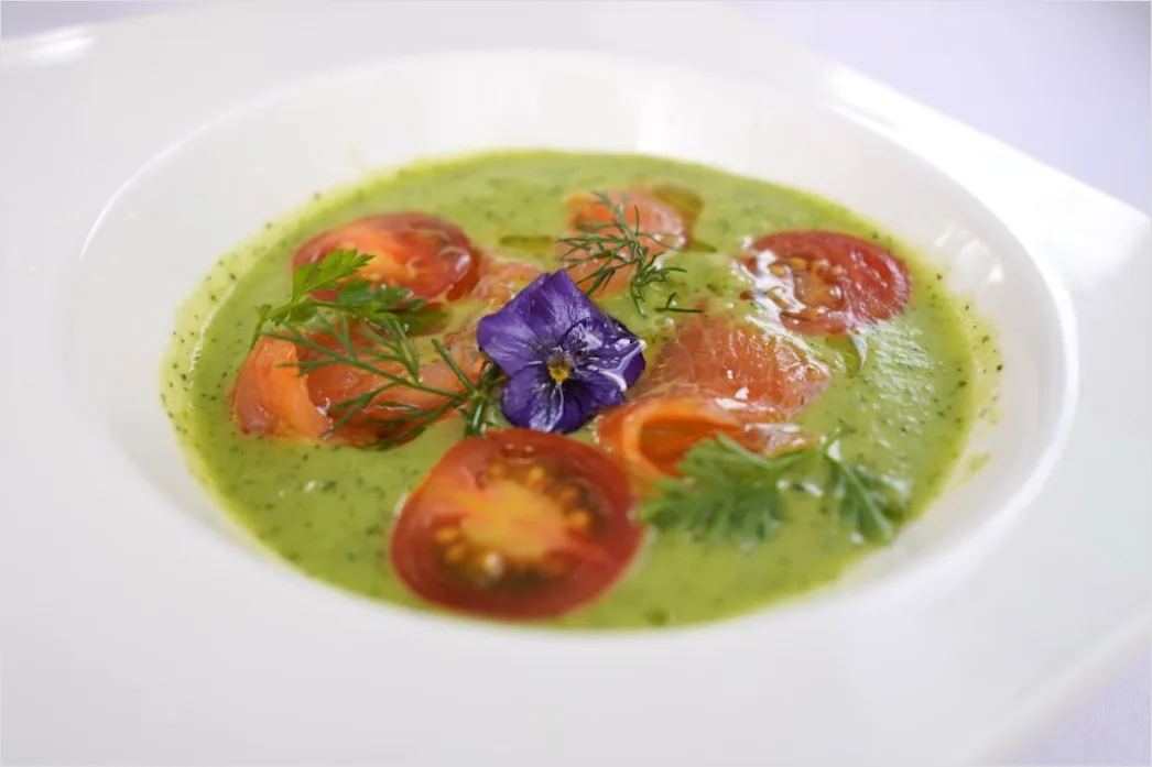 Detail Gazpacho Suppe Teller Nahaufnahme Kalt Number 18