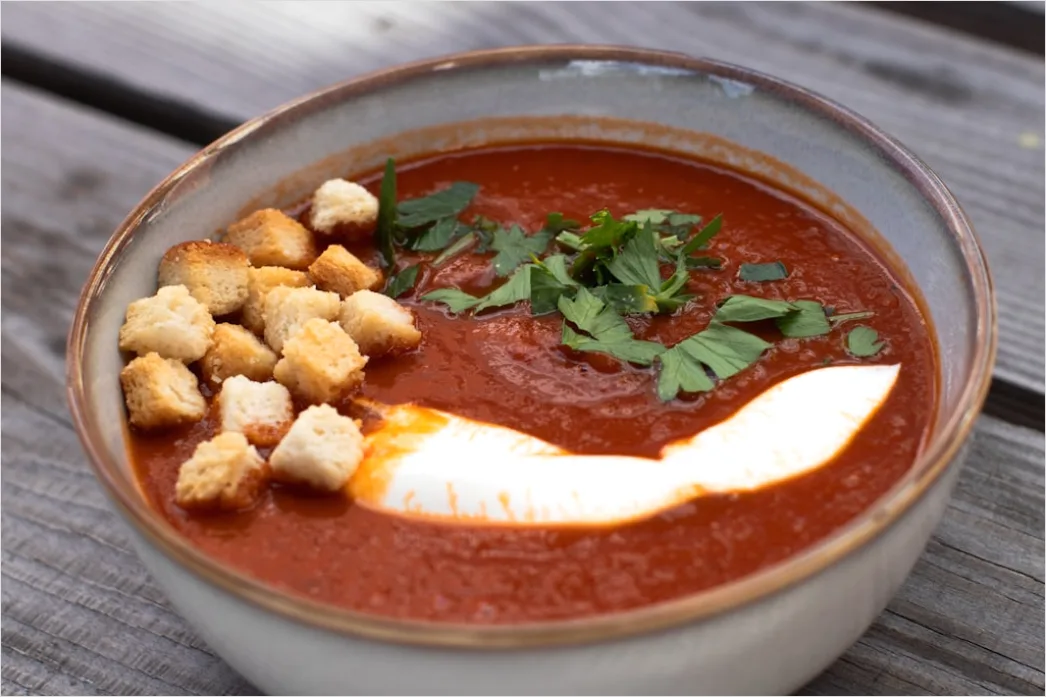 Detail Gazpacho Suppe Teller Nahaufnahme Kalt Number 19