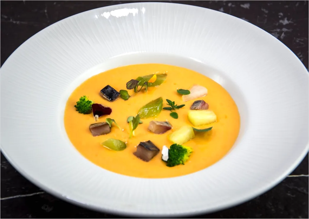 Detail Gazpacho Suppe Teller Nahaufnahme Kalt Number 20