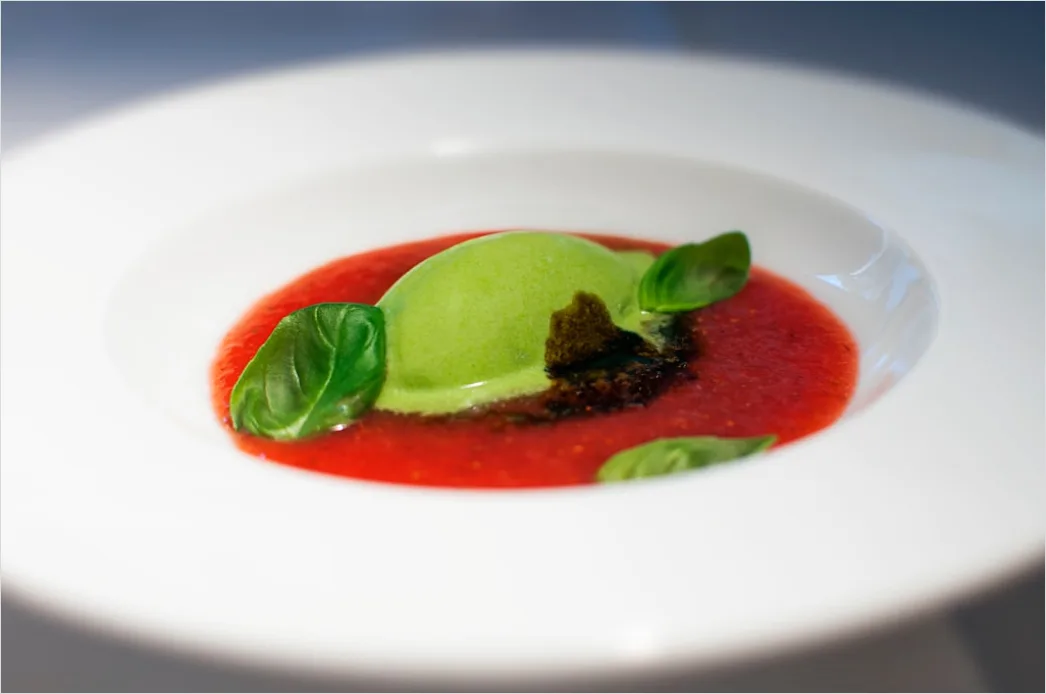 Detail Gazpacho Suppe Teller Nahaufnahme Kalt Number 5