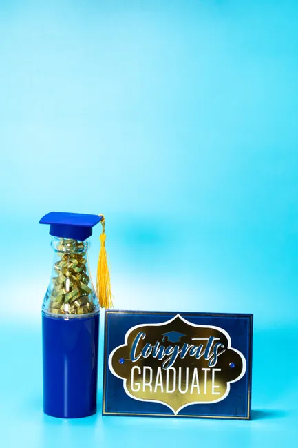Detail Graduierung Dekoration Gold Blau Feier Number 11