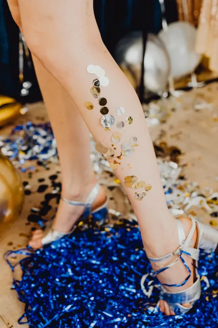 Detail Graduierung Dekoration Gold Blau Feier Number 16