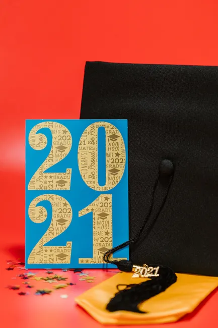 Detail Graduierung Dekoration Gold Blau Feier Number 17