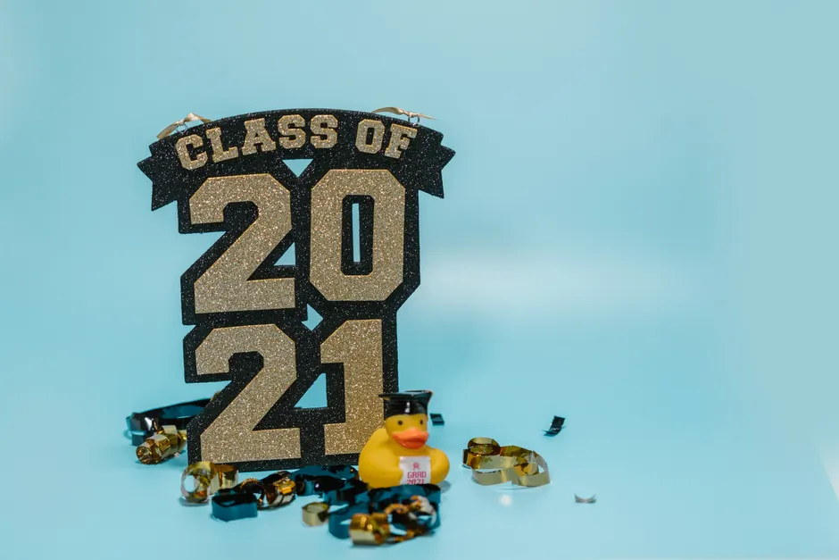 Detail Graduierung Dekoration Gold Blau Feier Number 19