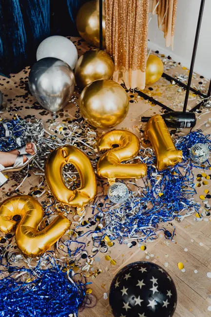 Detail Graduierung Dekoration Gold Blau Feier Number 20