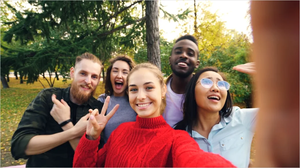 Detail Graduierung Gruppe Selfie Lachen Outdoor Number 2