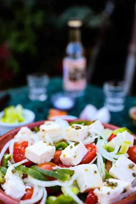 Detail Griechischer Salat Teller Nahaufnahme Bunt Number 13