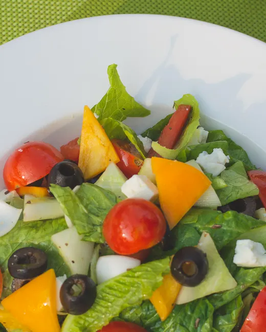 Detail Griechischer Salat Teller Nahaufnahme Bunt Number 15
