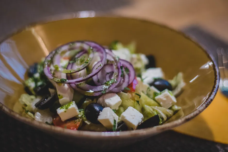Detail Griechischer Salat Teller Nahaufnahme Bunt Number 3