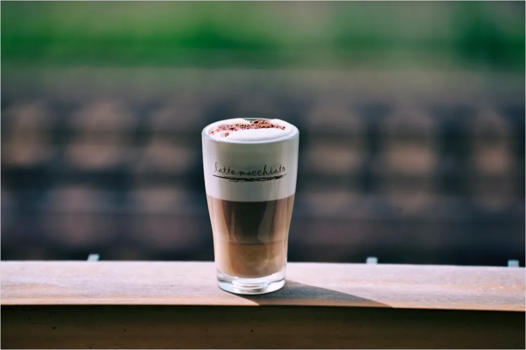 Kaffee Latte Glas Eis Sommer Nahaufnahme 1919