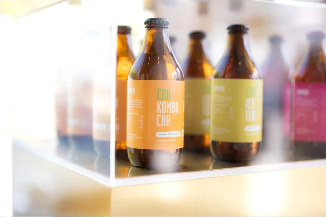 Detail Kombucha Flasche Glas Nahaufnahme Trendy Number 2