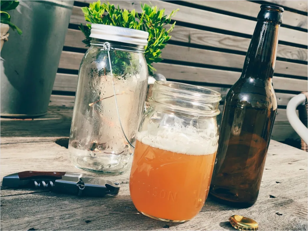 Detail Kombucha Flasche Glas Nahaufnahme Trendy Number 15
