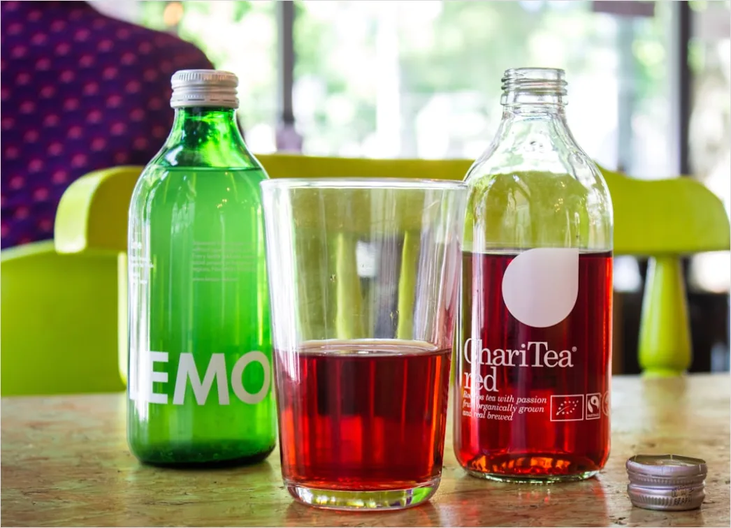 Detail Kombucha Flasche Glas Nahaufnahme Trendy Number 16