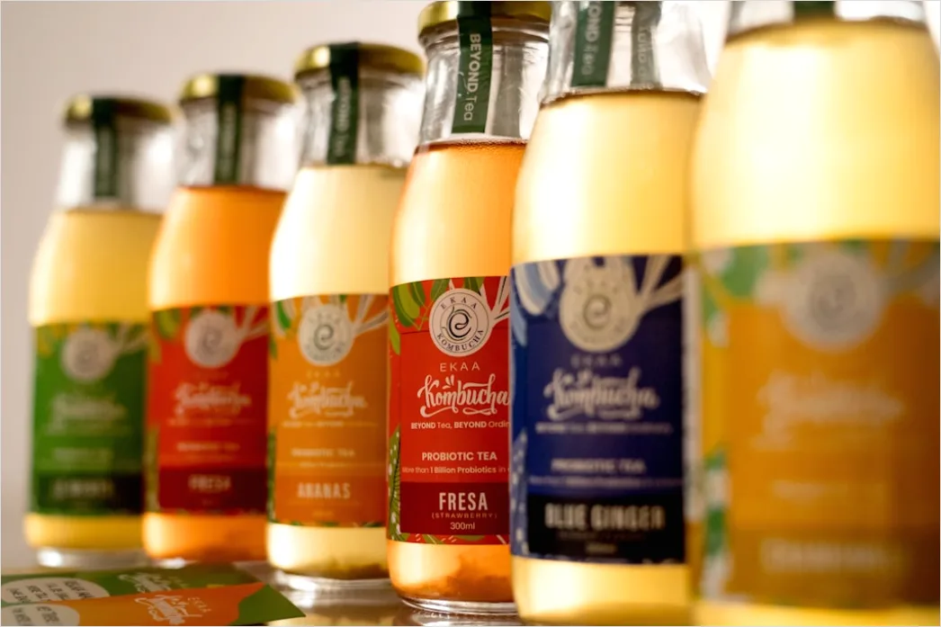 Detail Kombucha Flasche Glas Nahaufnahme Trendy Number 10