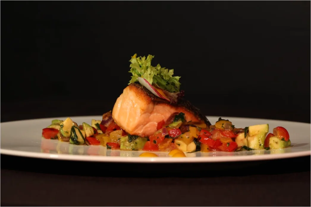 Lachs Filet Teller Nahaufnahme Elegant 4df3