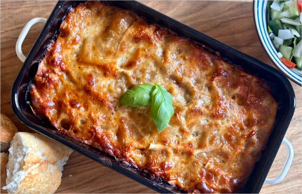 Detail Lasagne Portion Nahaufnahme Käse überbacken Number 3