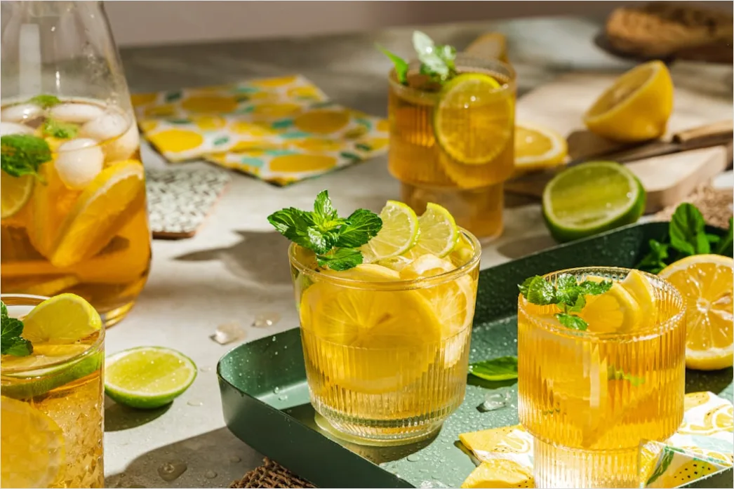 Detail Lemonade Glas Zitrone Minze Eis Sommer Number 12