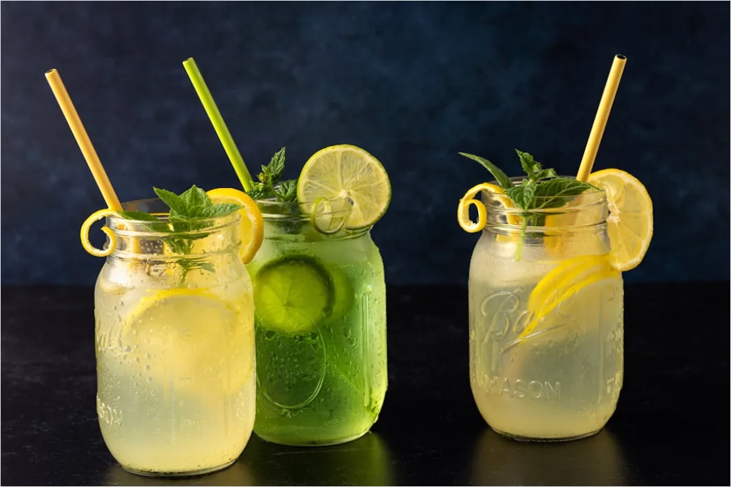 Detail Lemonade Glas Zitrone Minze Eis Sommer Number 18