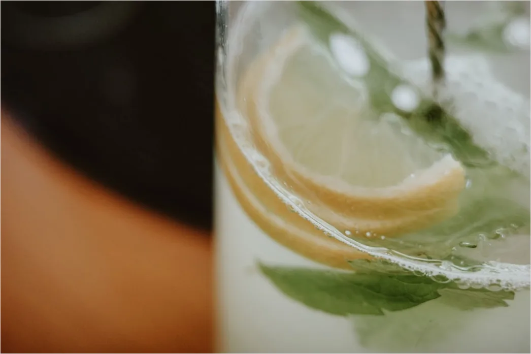 Detail Lemonade Glas Zitrone Minze Eis Sommer Number 6