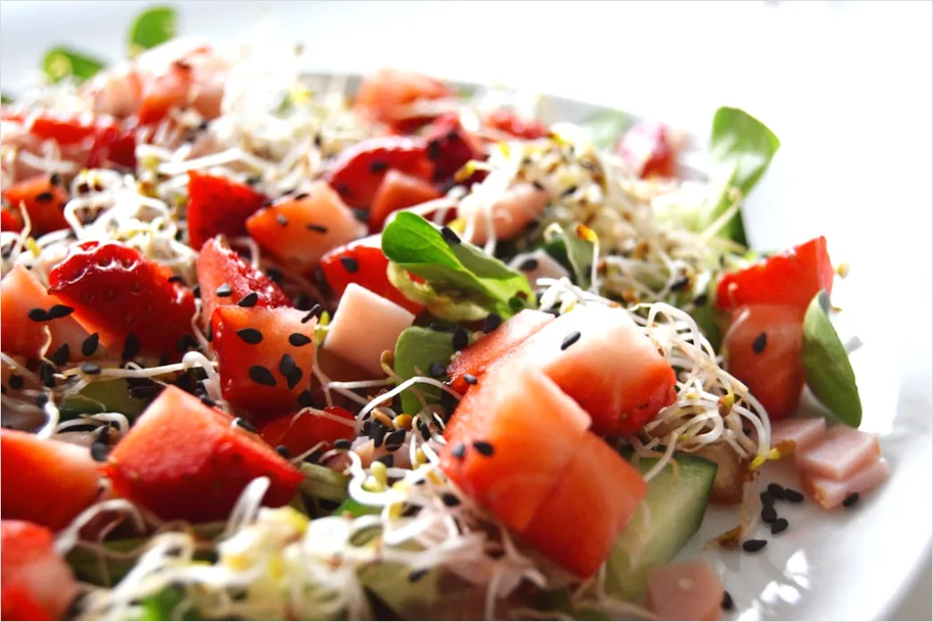 Detail Linsen Salat Teller Nahaufnahme Gesund Number 11