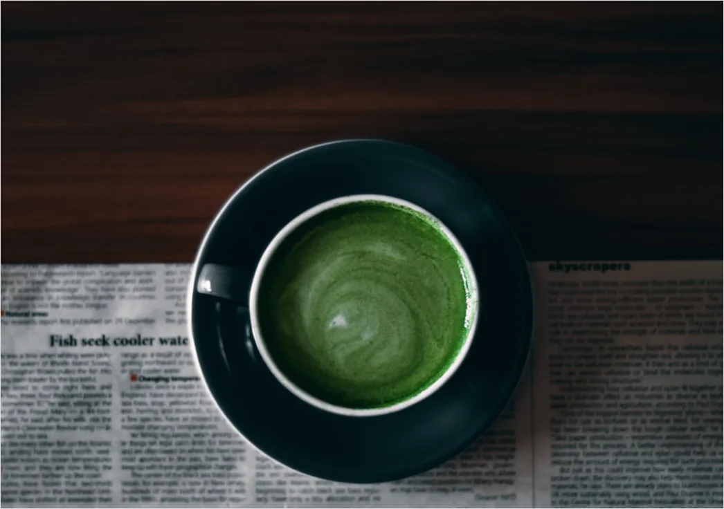Detail Matcha Latte Tasse Nahaufnahme Grün Number 11