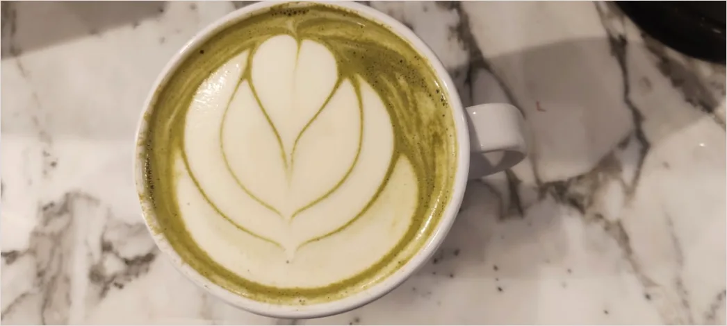 Detail Matcha Latte Tasse Nahaufnahme Grün Number 12