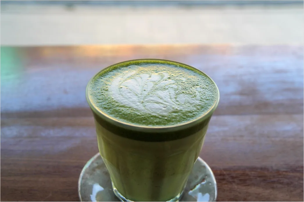 Detail Matcha Latte Tasse Nahaufnahme Grün Number 14