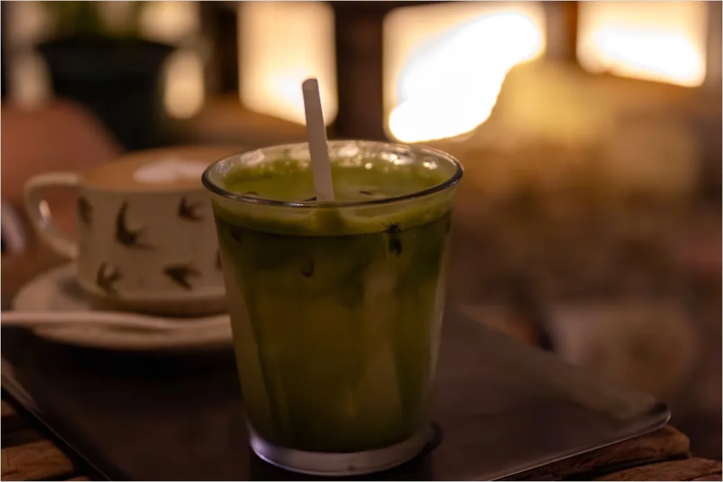 Detail Matcha Latte Tasse Nahaufnahme Grün Number 18
