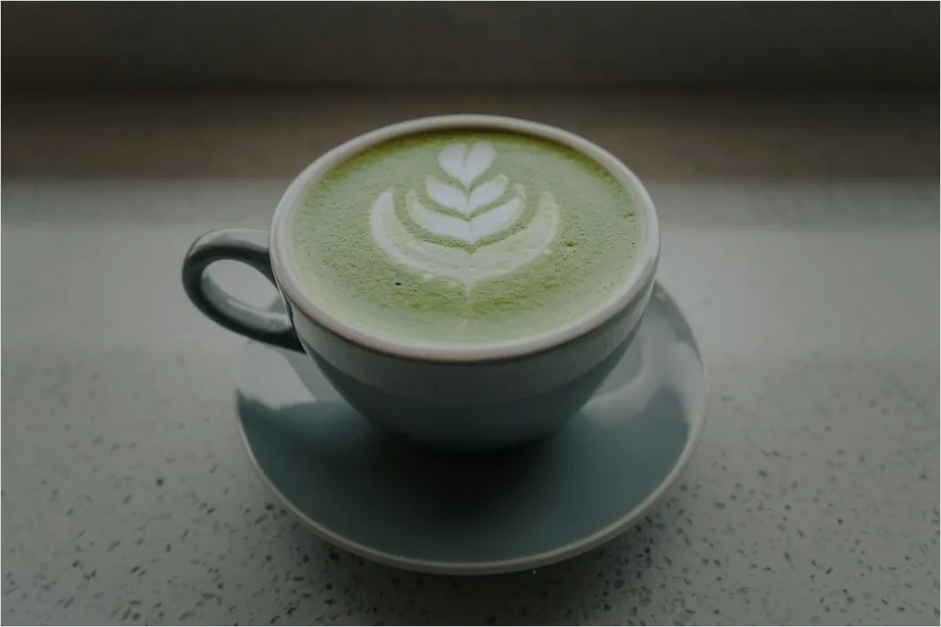 Detail Matcha Latte Tasse Nahaufnahme Grün Number 3