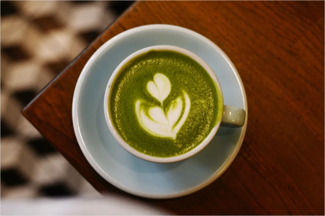 Detail Matcha Latte Tasse Nahaufnahme Grün Number 5