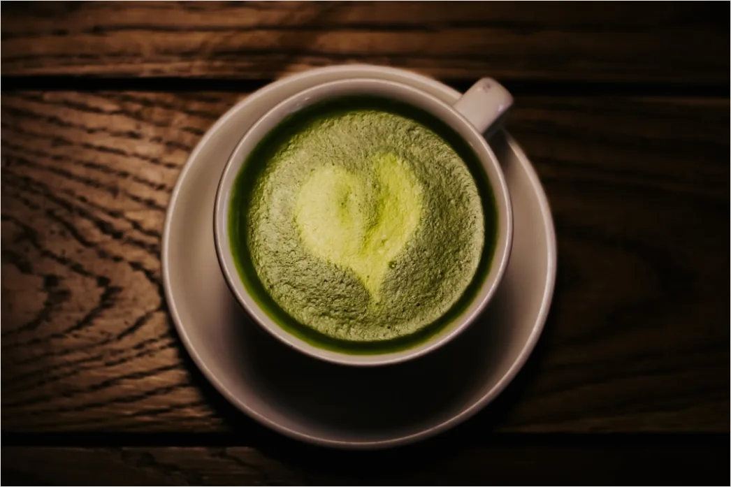 Detail Matcha Latte Tasse Nahaufnahme Grün Number 6