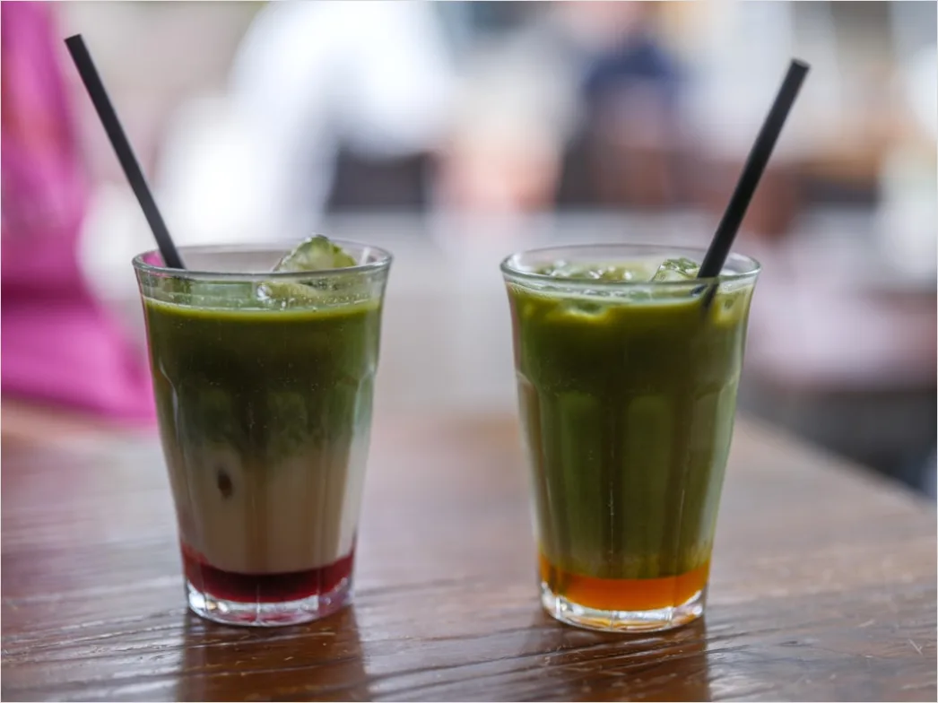 Detail Matcha Smoothie Glas Nahaufnahme Grün Number 11