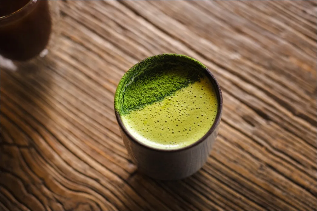 Detail Matcha Smoothie Glas Nahaufnahme Grün Number 14