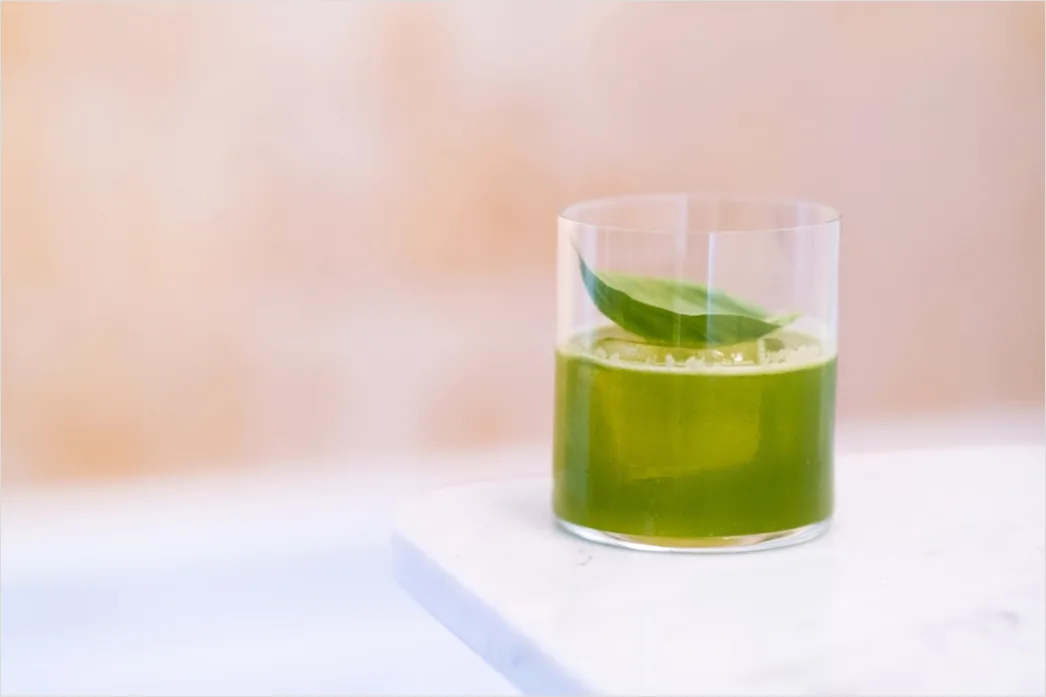 Detail Matcha Smoothie Glas Nahaufnahme Grün Number 15