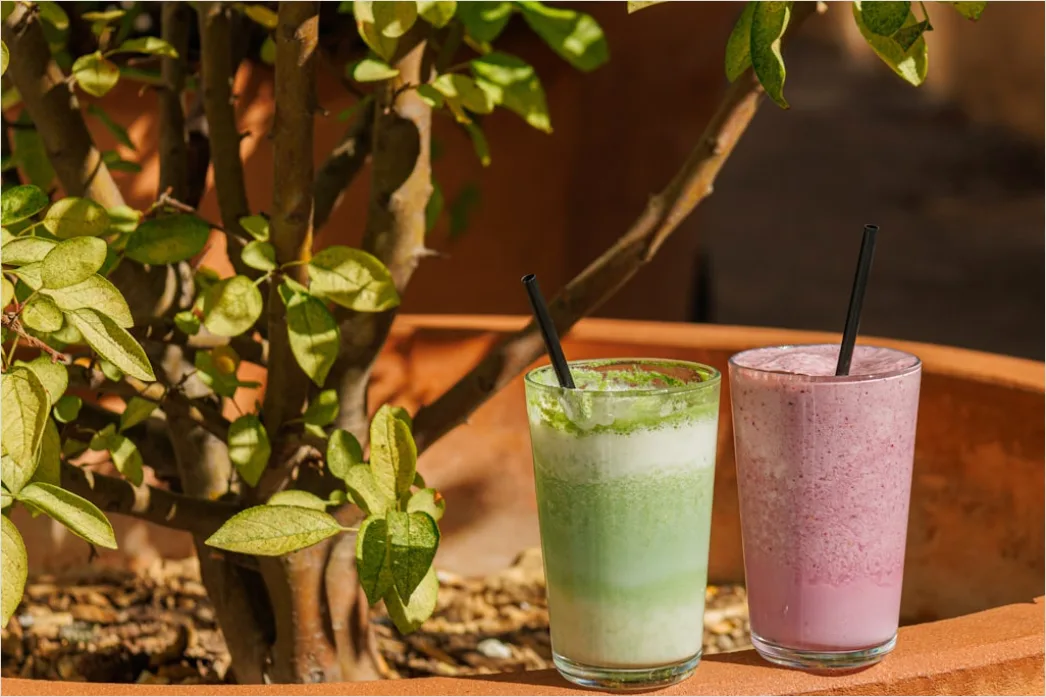 Detail Matcha Smoothie Glas Nahaufnahme Grün Number 20