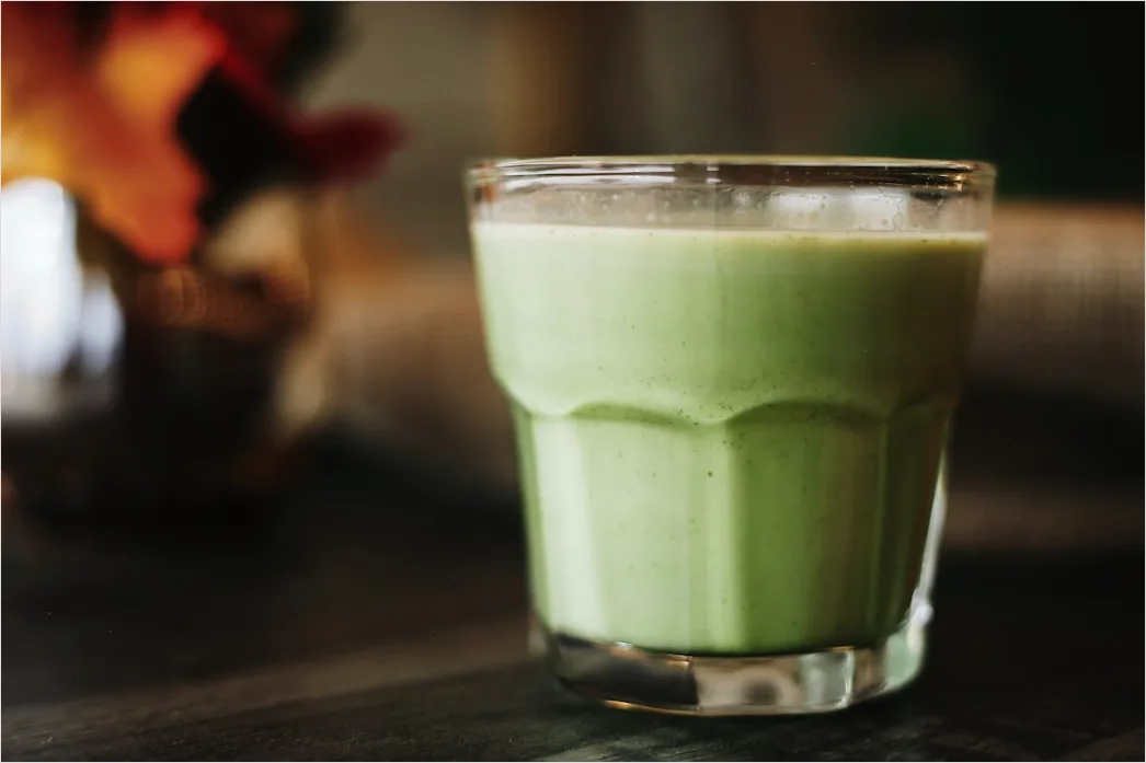 Detail Matcha Smoothie Glas Nahaufnahme Grün Number 5