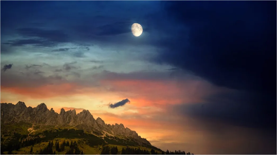 Detail Mondaufgang Landschaft Dramatisch Nacht Number 15