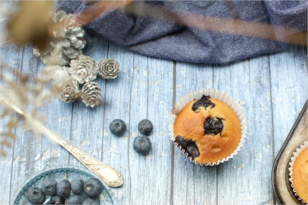 Muffin Blaubeere Nahaufnahme Frisch 6191