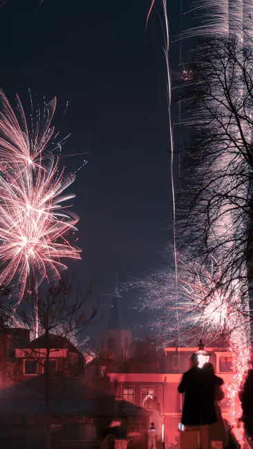 Detail Neujahr Feuerwerk Stadtsilhouette Nacht Number 2