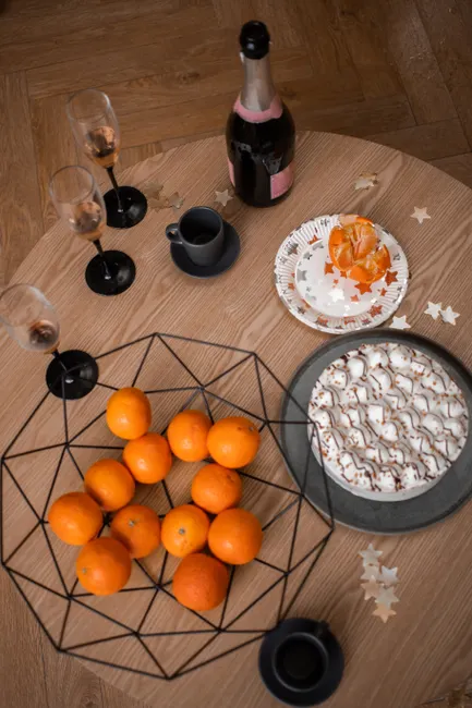 Detail Neujahr Frühstück Sekt Essen Tisch Number 6