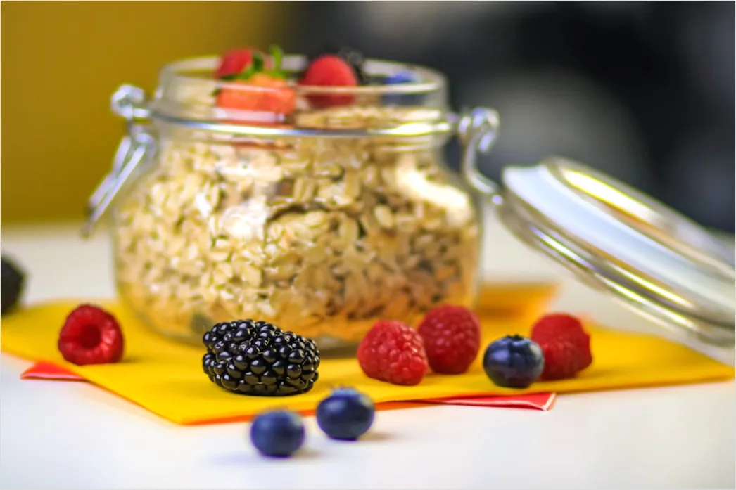 Detail Overnight Oats Frühstück Glas Nahaufnahme Number 2