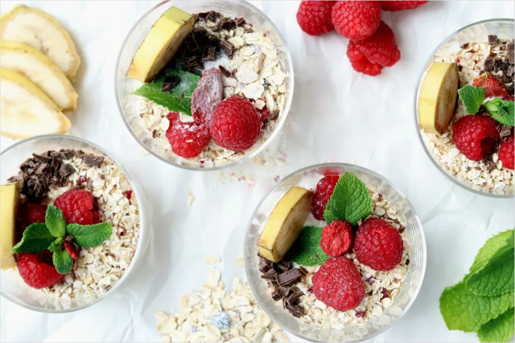 Detail Overnight Oats Frühstück Glas Nahaufnahme Number 13