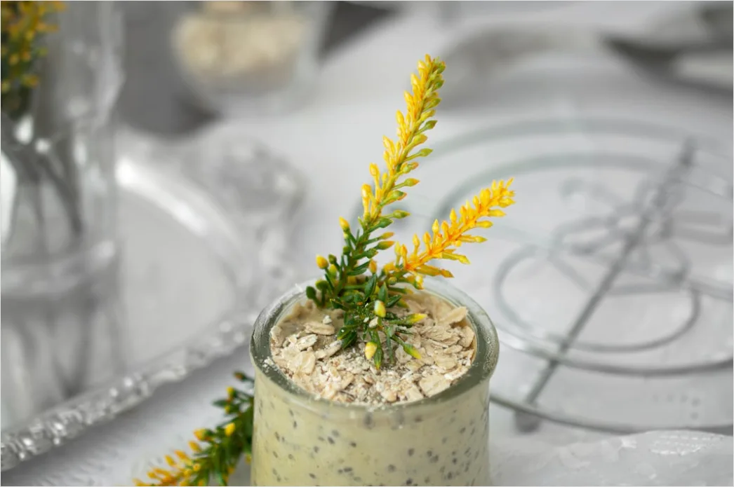 Detail Overnight Oats Frühstück Glas Nahaufnahme Number 18