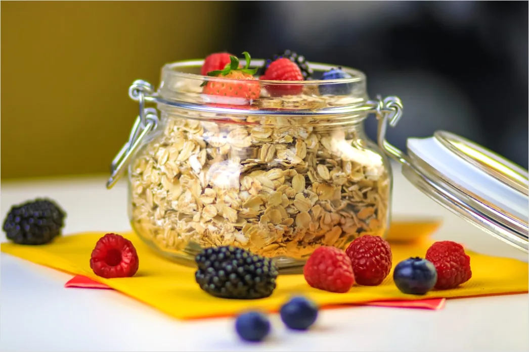 Detail Overnight Oats Frühstück Glas Nahaufnahme Number 3