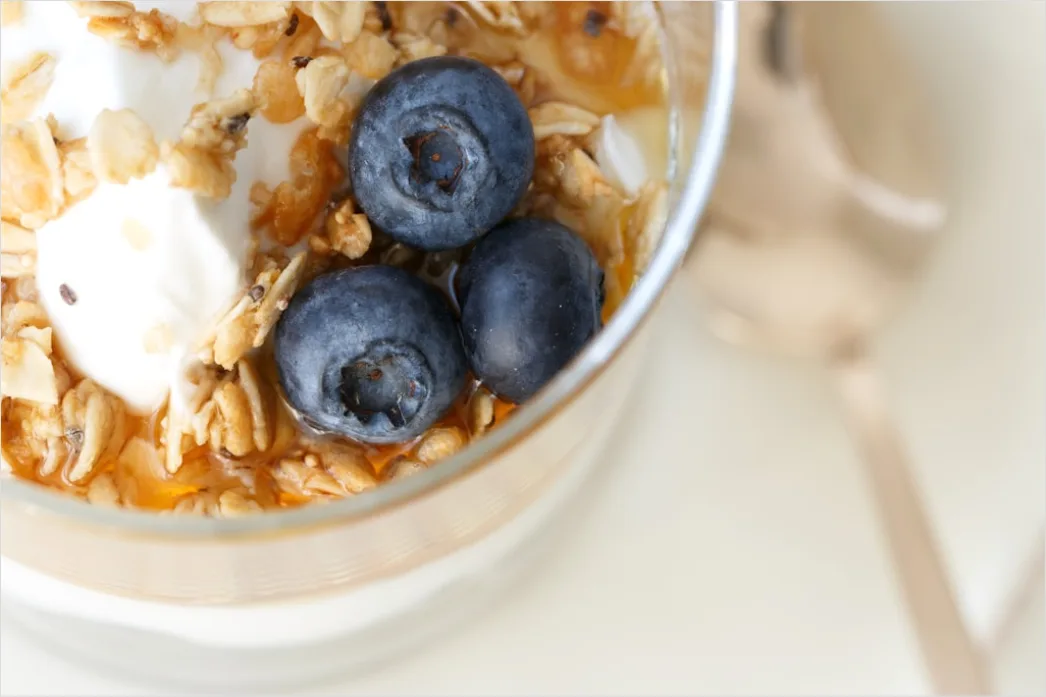 Detail Overnight Oats Frühstück Glas Nahaufnahme Number 7