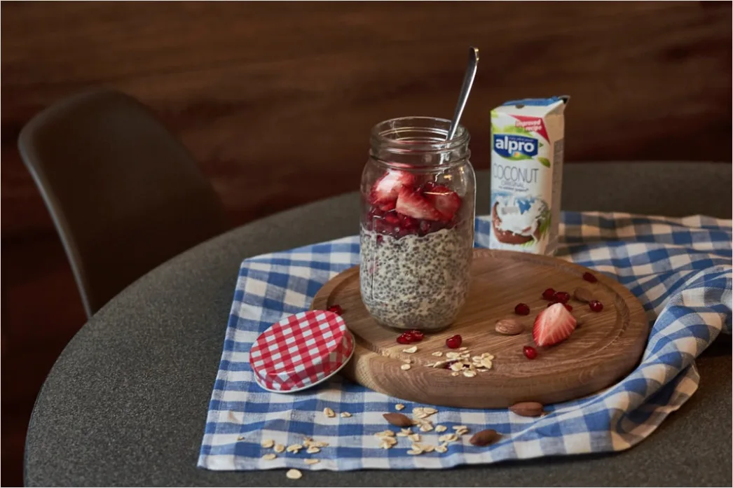 Detail Overnight Oats Frühstück Glas Nahaufnahme Number 9