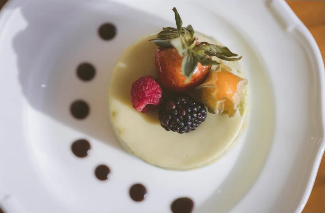 Detail Panna Cotta Teller Nahaufnahme Elegant Number 5