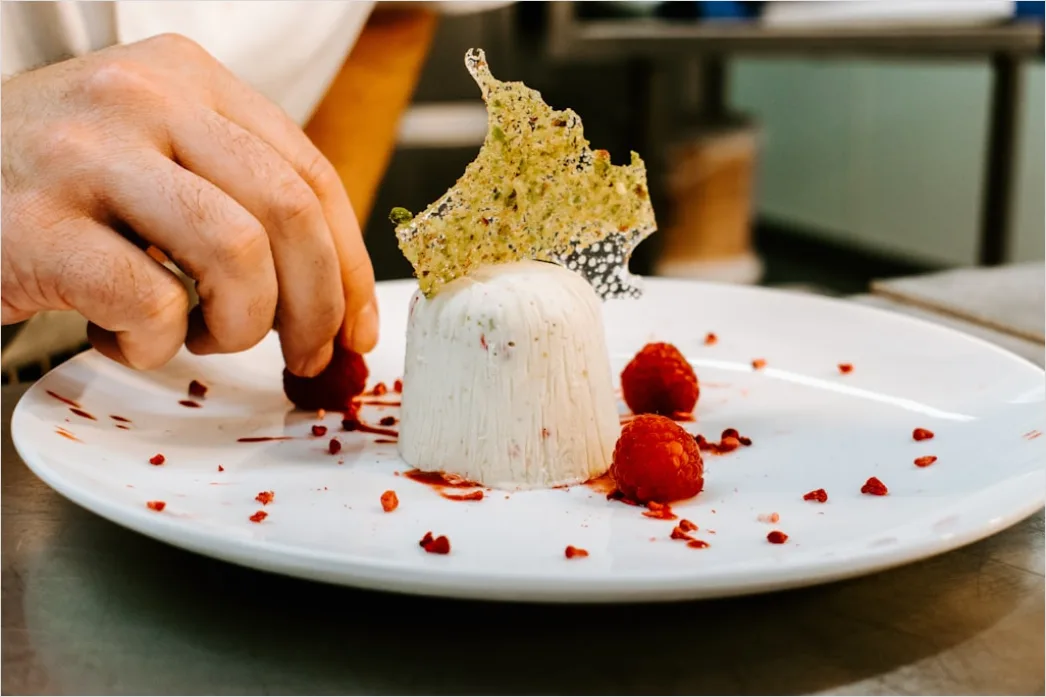 Detail Panna Cotta Teller Nahaufnahme Elegant Number 9