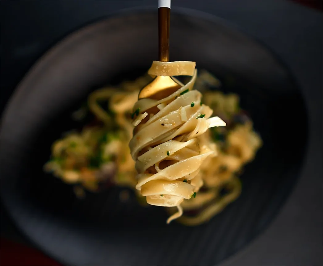 Detail Pasta Aglio Olio Teller Nahaufnahme Elegant Number 2