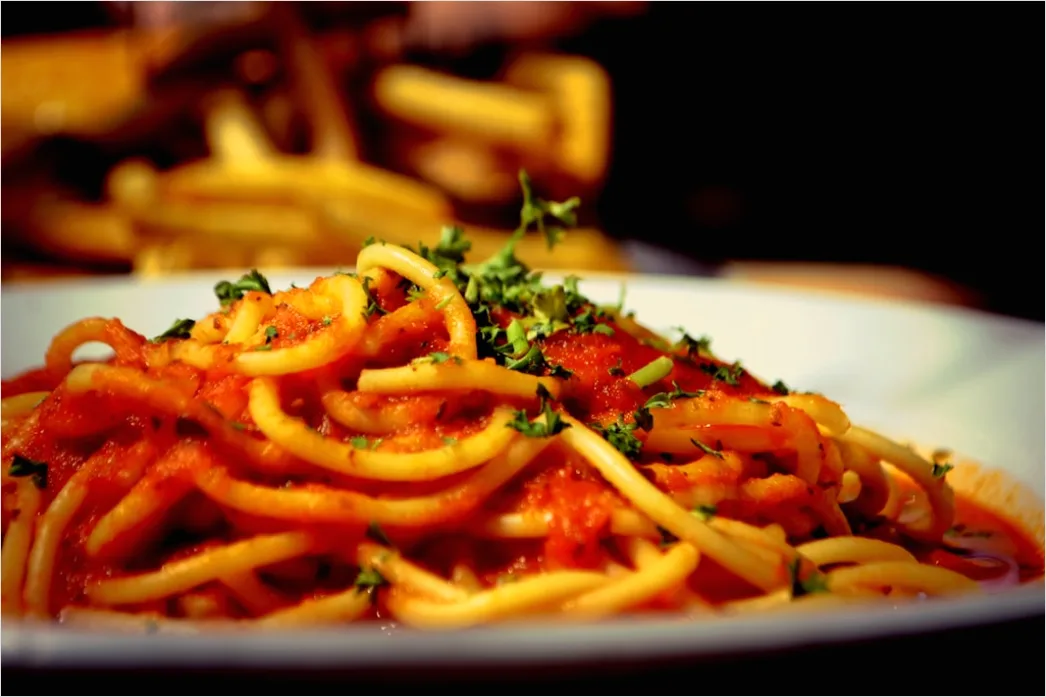 Detail Pasta Aglio Olio Teller Nahaufnahme Elegant Number 6